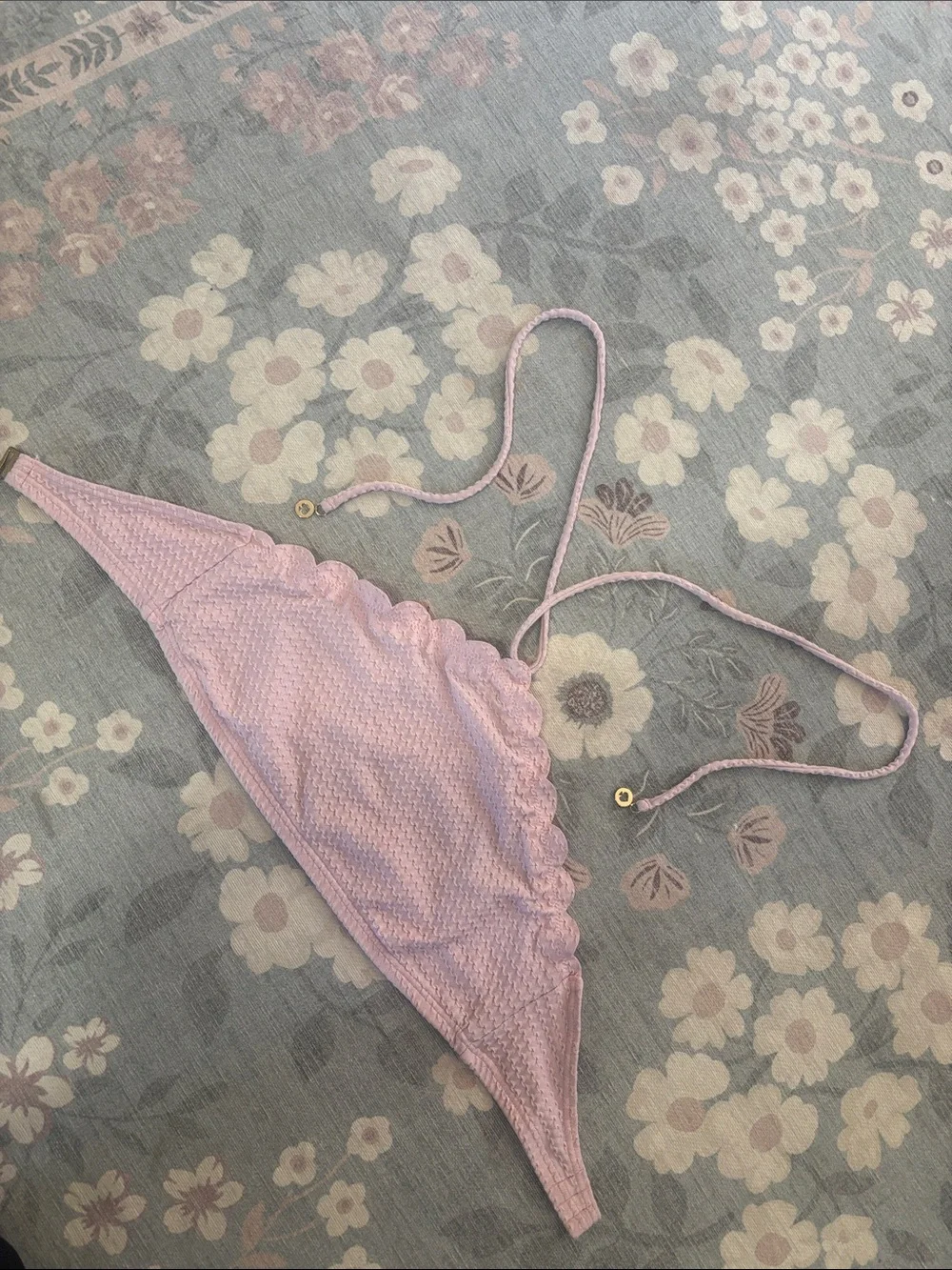 kate spade Light Pink Scalloped Triangle Bikini Top
